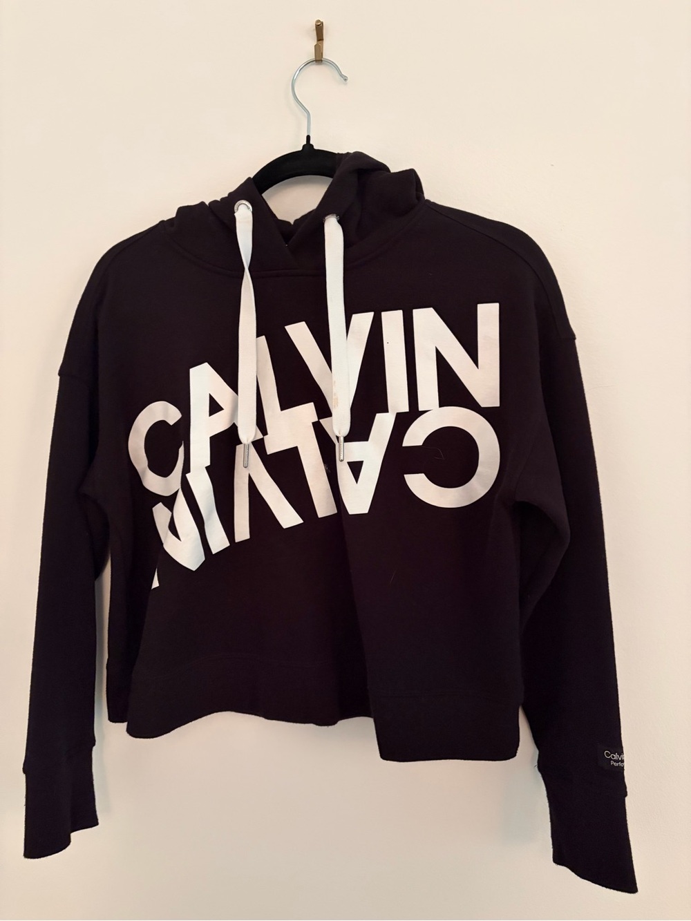 Calvin Klein Black Hoodie with Bold White Logo